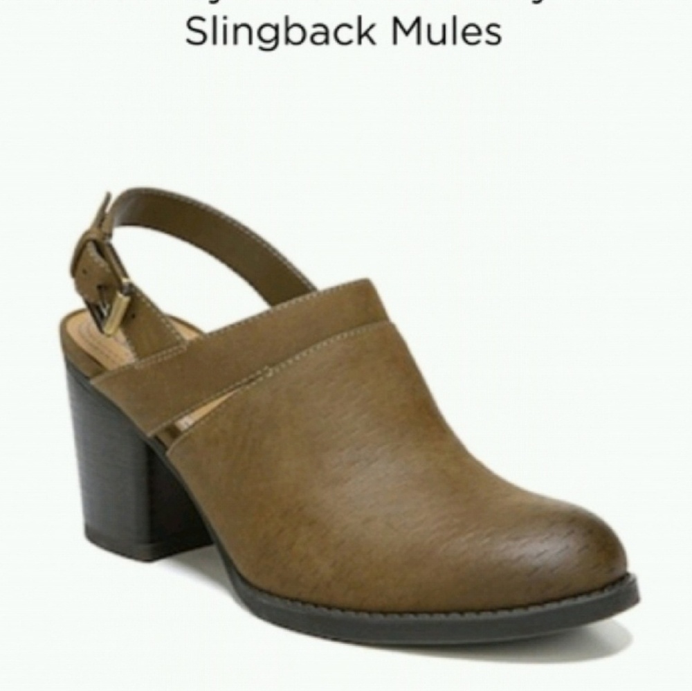 Extra Arch Support Slingback Mules Brown